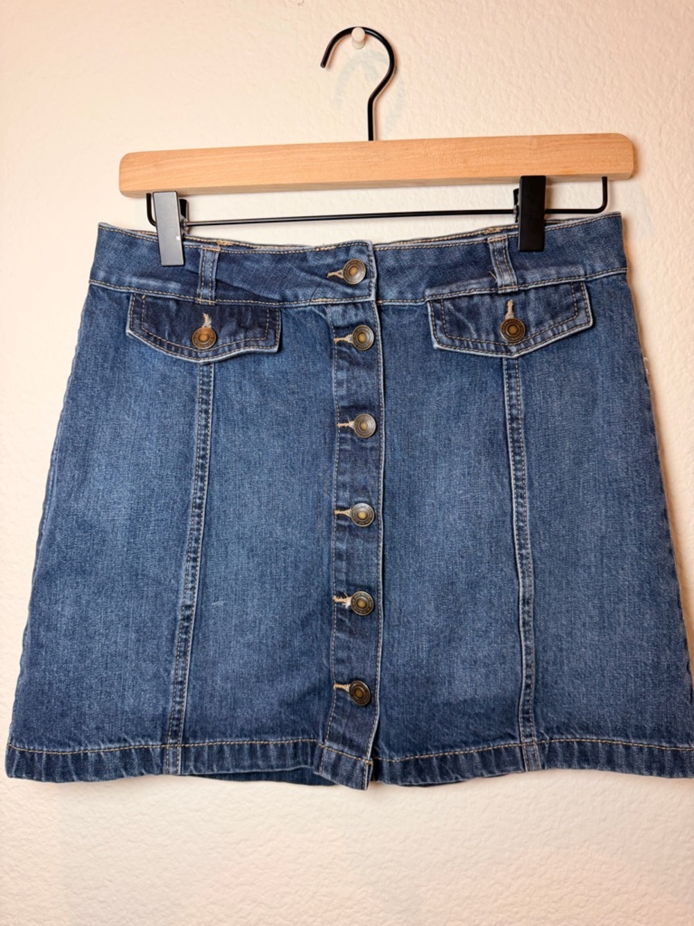 SO Denim Button Front‎ Mini Skirt Y2K Classic 2000s Casual Chic Capsule 5/27